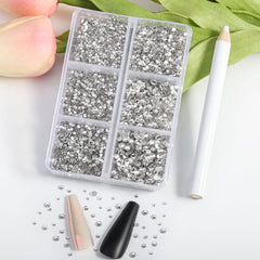 BEADSLAND close-up of mixed SS3 to SS10 rhinestones highlighting sparkle