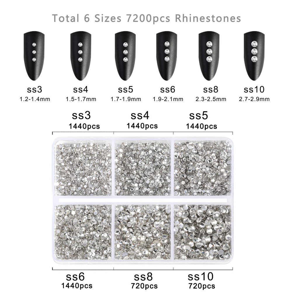 BEADSLAND rhinestones applied on acrylic nail showing decorative shine