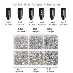 BEADSLAND rhinestones applied on acrylic nail showing decorative shine