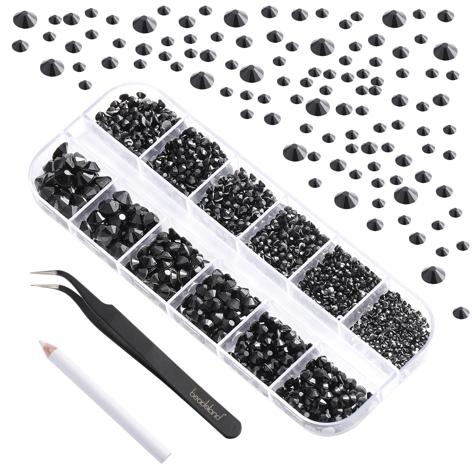 BEADSLAND open compartment box displaying separated sizes for quick selection