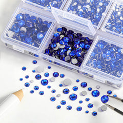 BEADSLAND tweezers and wax pick with gems ready for precise placement