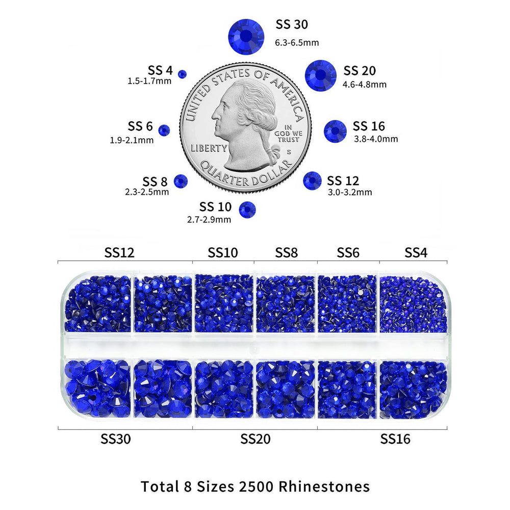 BEADSLAND rhinestones on fingernail design illustrating secure adhesion and sparkle