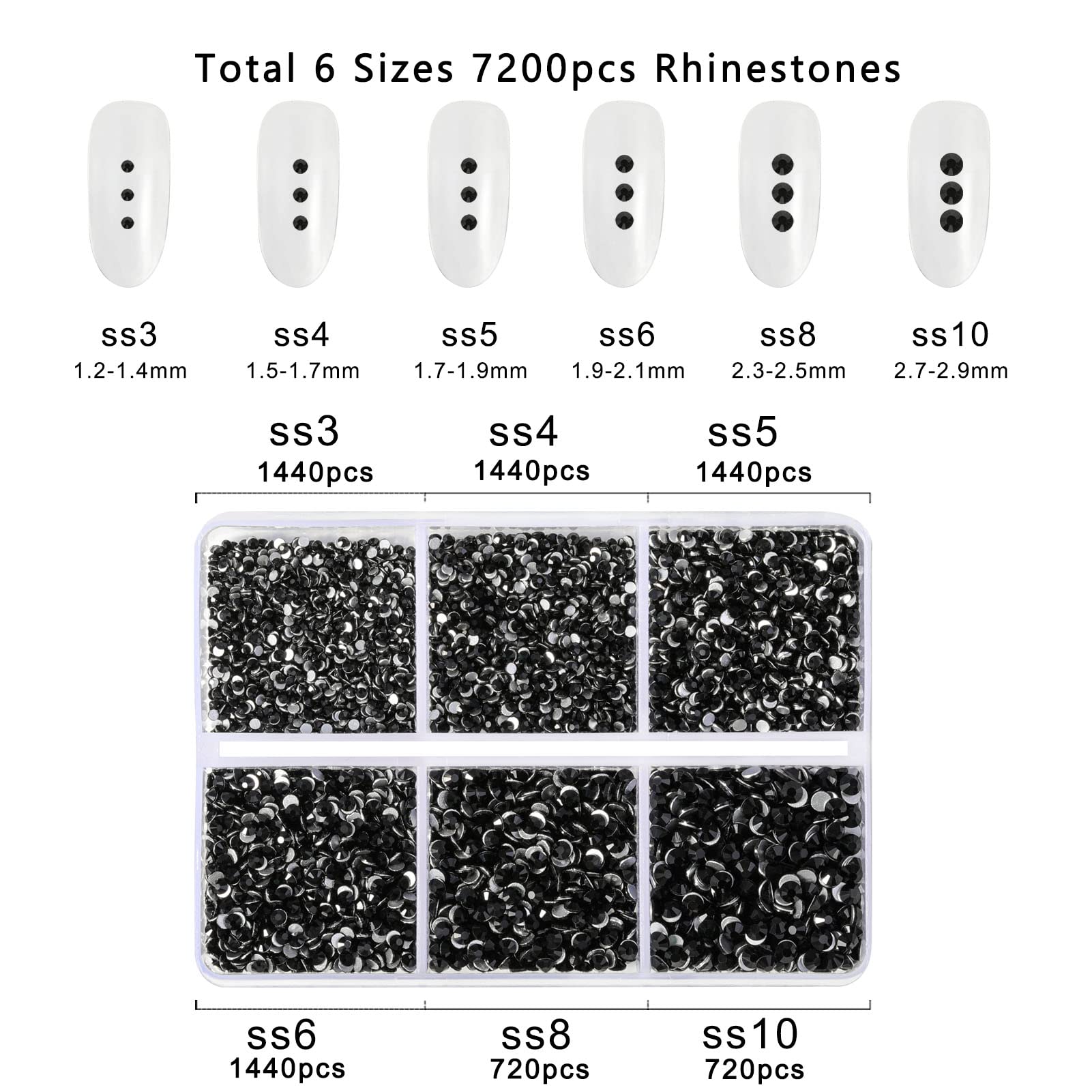 BEADSLAND compartment tray with mixed sizes, clear view of size differences