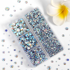 BEADSLAND size-separated compartments displaying sorted rhinestones for fast access