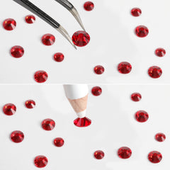 BEADSLAND tweezers and wax pencil tools demonstrating precise placement for professional-looking results