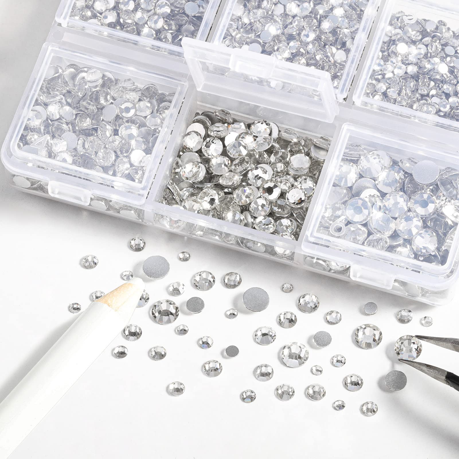 BEADSLAND metal tweezers and wax pencil included for accurate rhinestone placement and control