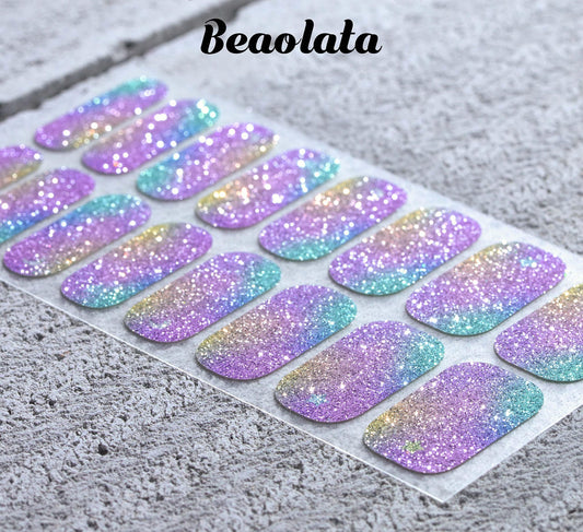 Beaolata close-up of glitter texture highlighting durable shimmer
