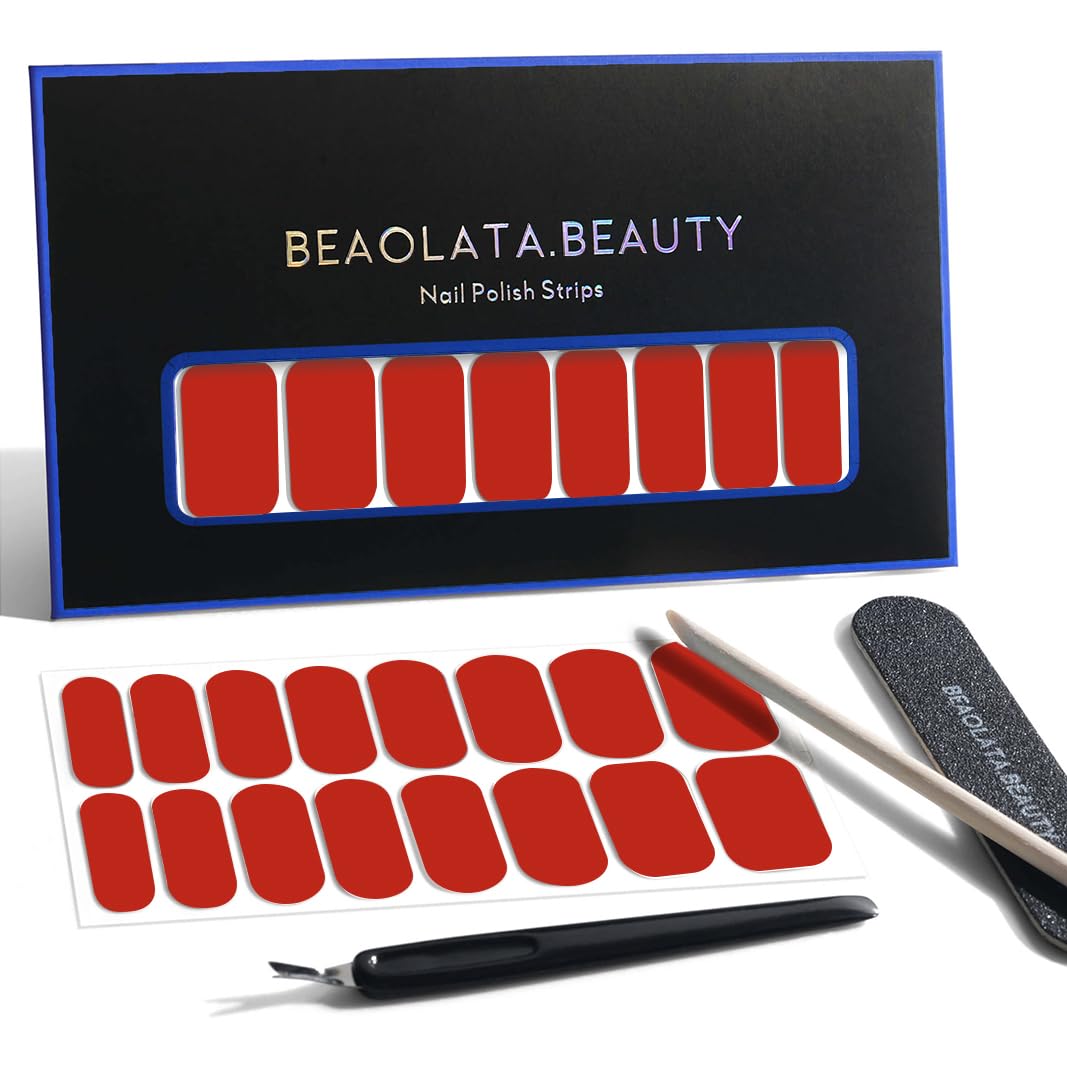 Beaolata front packaging Carmine Kiss showing contents for easy at-home salon nails