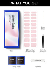 Beaolata nail strip curing under UV lamp demonstrating durable salon-strength finish