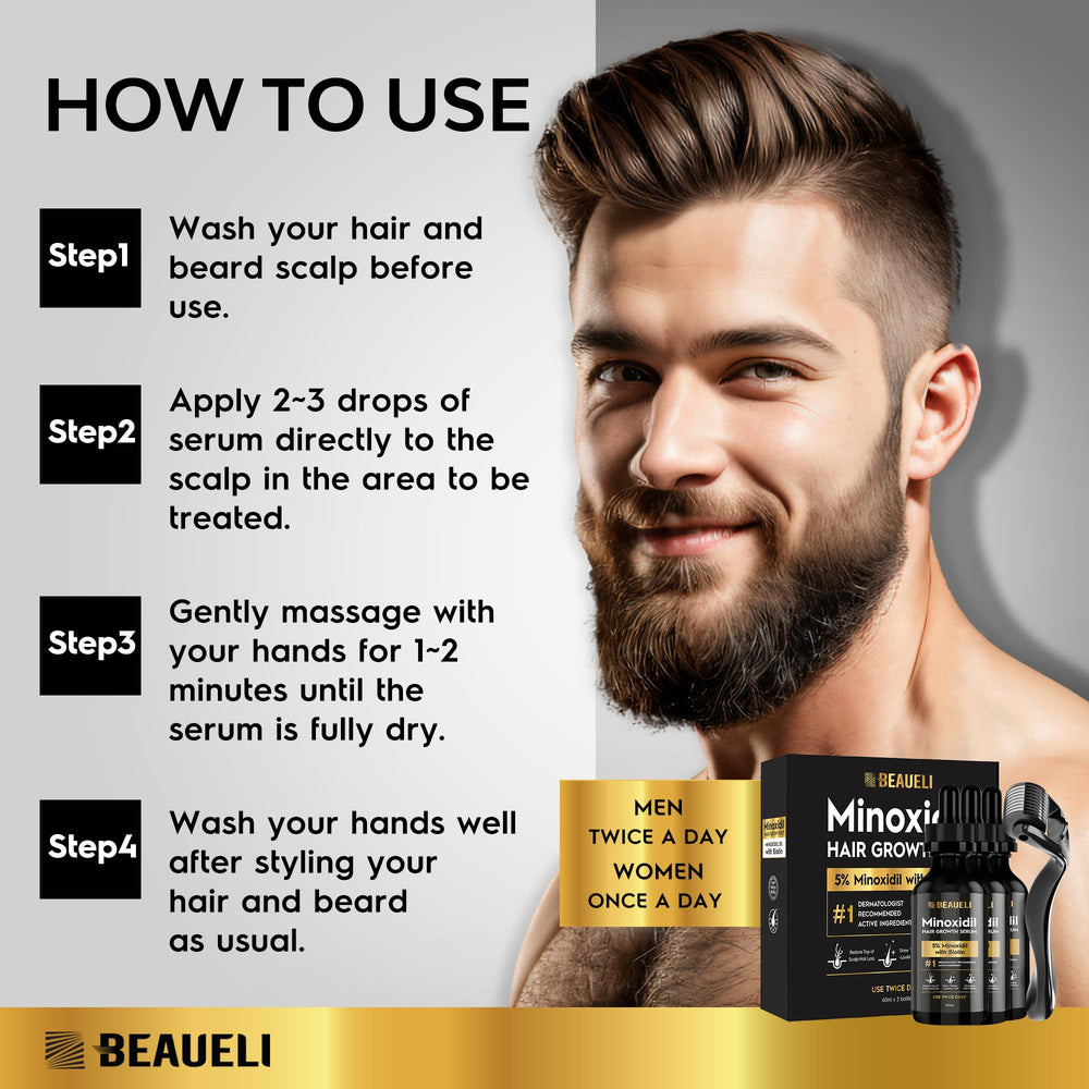 beaueli application on beard area demonstrating easy use