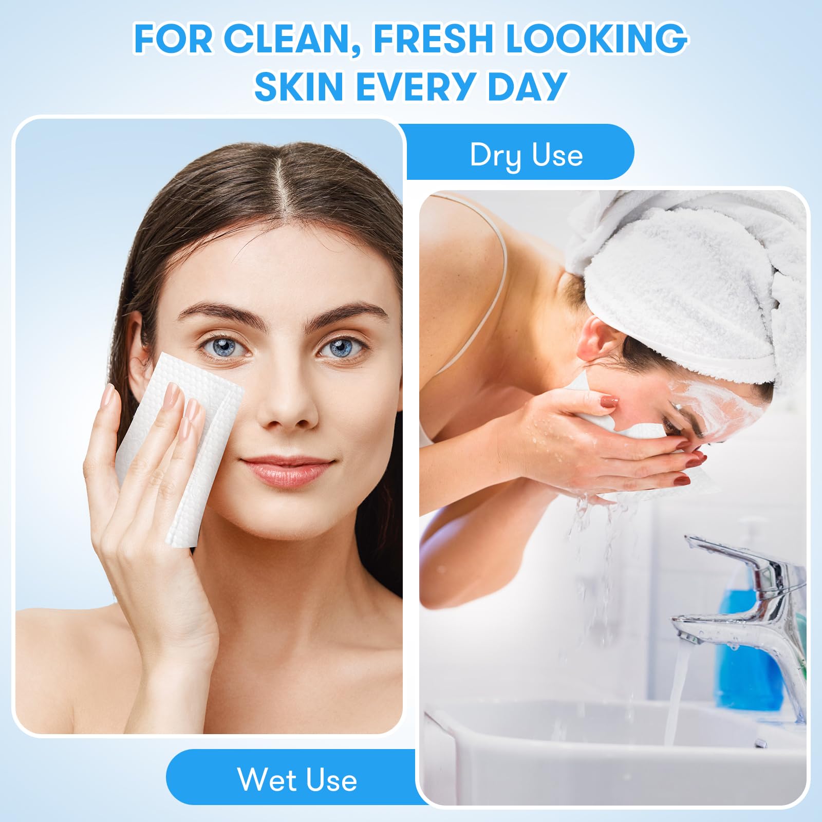 Beauntangly wipes displayed on bathroom counter for gentle daily skincare