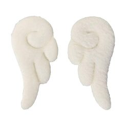 Beaupretty front view of white angel wing hair clip showing cute shape and instant charm