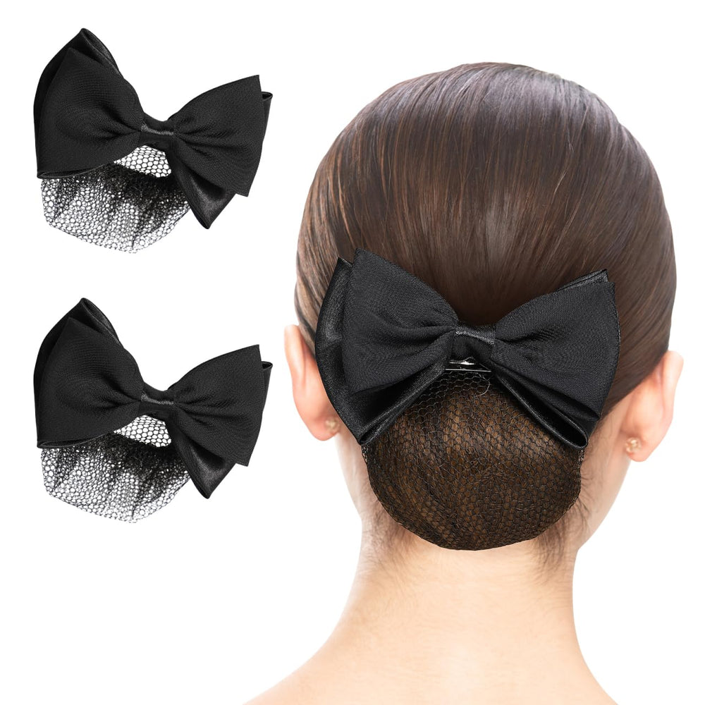 Beaupretty front view of black snood set shows tidy professional finish
