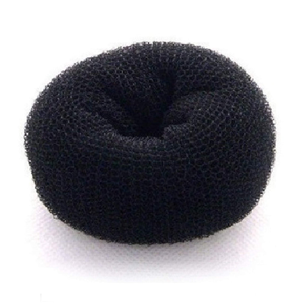 BEAUTÉ GALLERIA front view of X-Large black bun maker, quick styling benefit