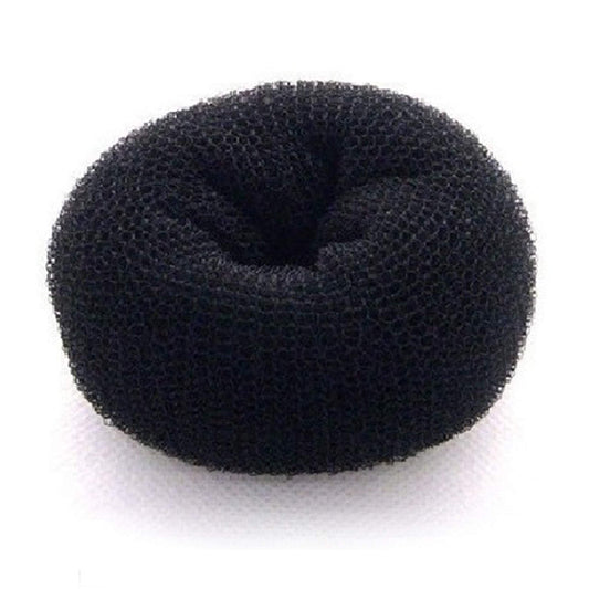 BEAUTÉ GALLERIA front view of X-Large black bun maker, quick styling benefit