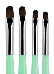 BEAUTÉ GALLERIA front packaging showing four apple-green brushes, professional look