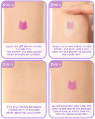 Beautistin stickers applied on arm in sunlight providing quick UV cues