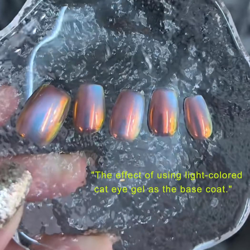 BEAUTNICE brushed gradient technique on nails showing layered aurora effects