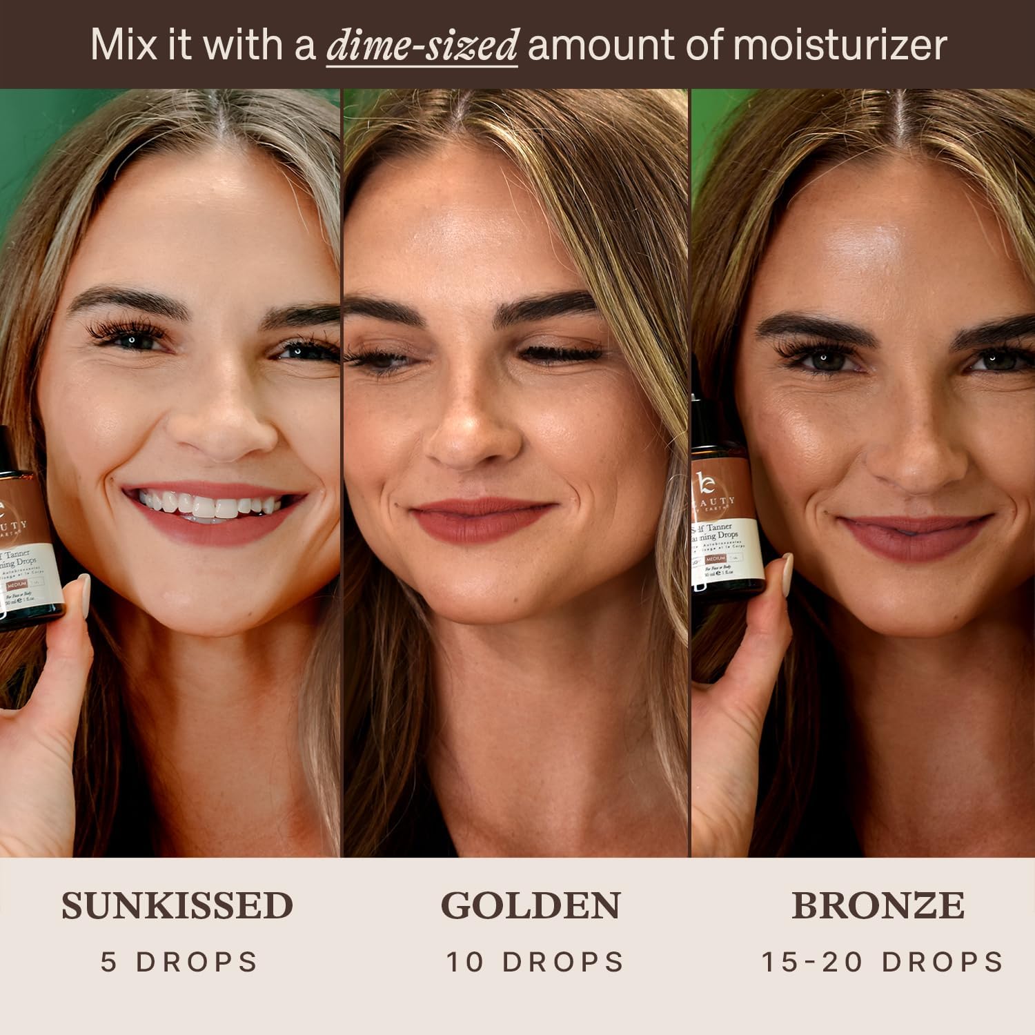 Beauty by Earth application on cheek showing even natural finish