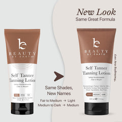 Beauty by Earth before and after arms showing gradual, natural bronze
