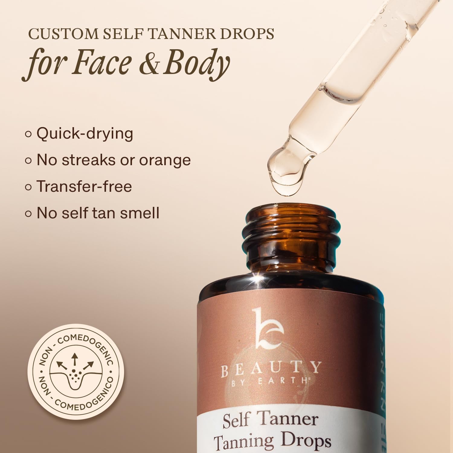 Beauty by Earth drops mixed into moisturizer demonstrating blendability