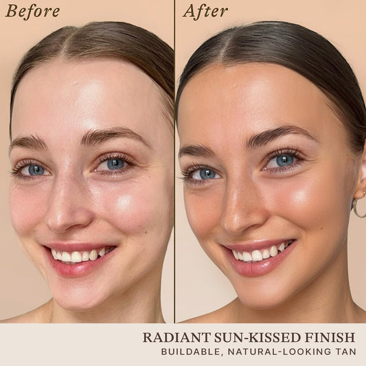 Beauty by Earth pipette close-up dispensing precise tanning drops for control