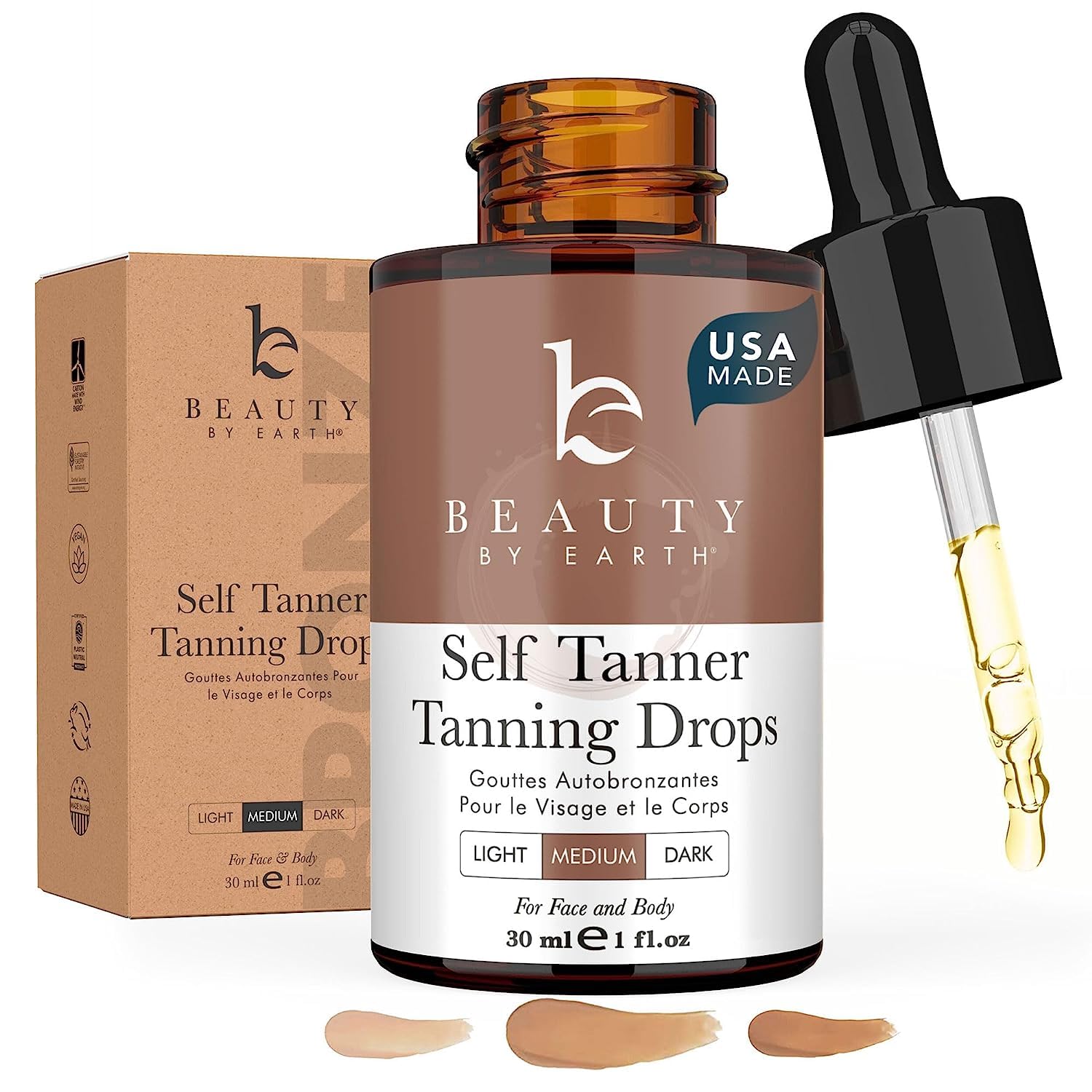 Beauty by Earth front packaging showing bottle and brand benefits