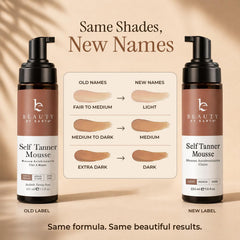 Beauty by Earth kit on bathroom counter showing at-home tanning routine