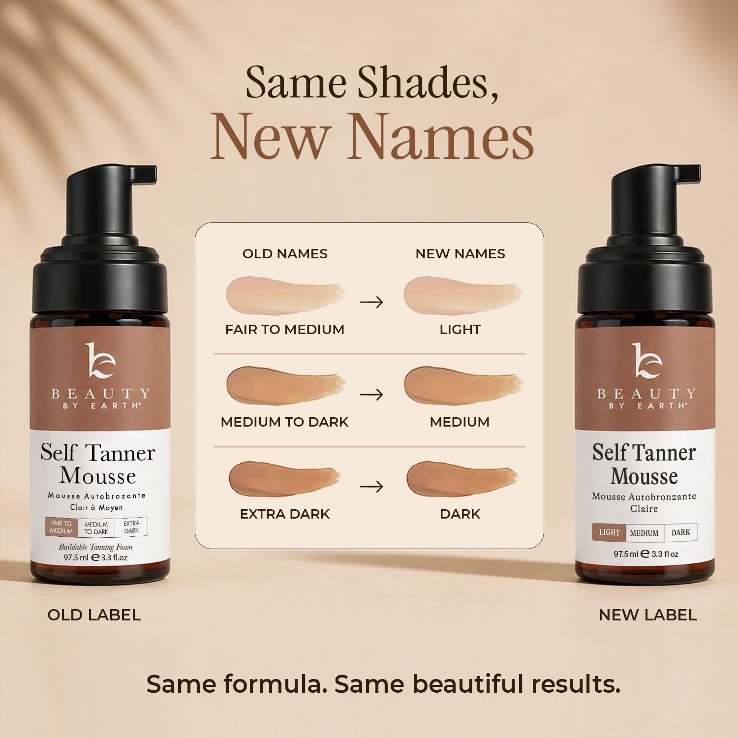 Beauty by Earth mousse and mitt on vanity, easy at-home sunless tanning routine