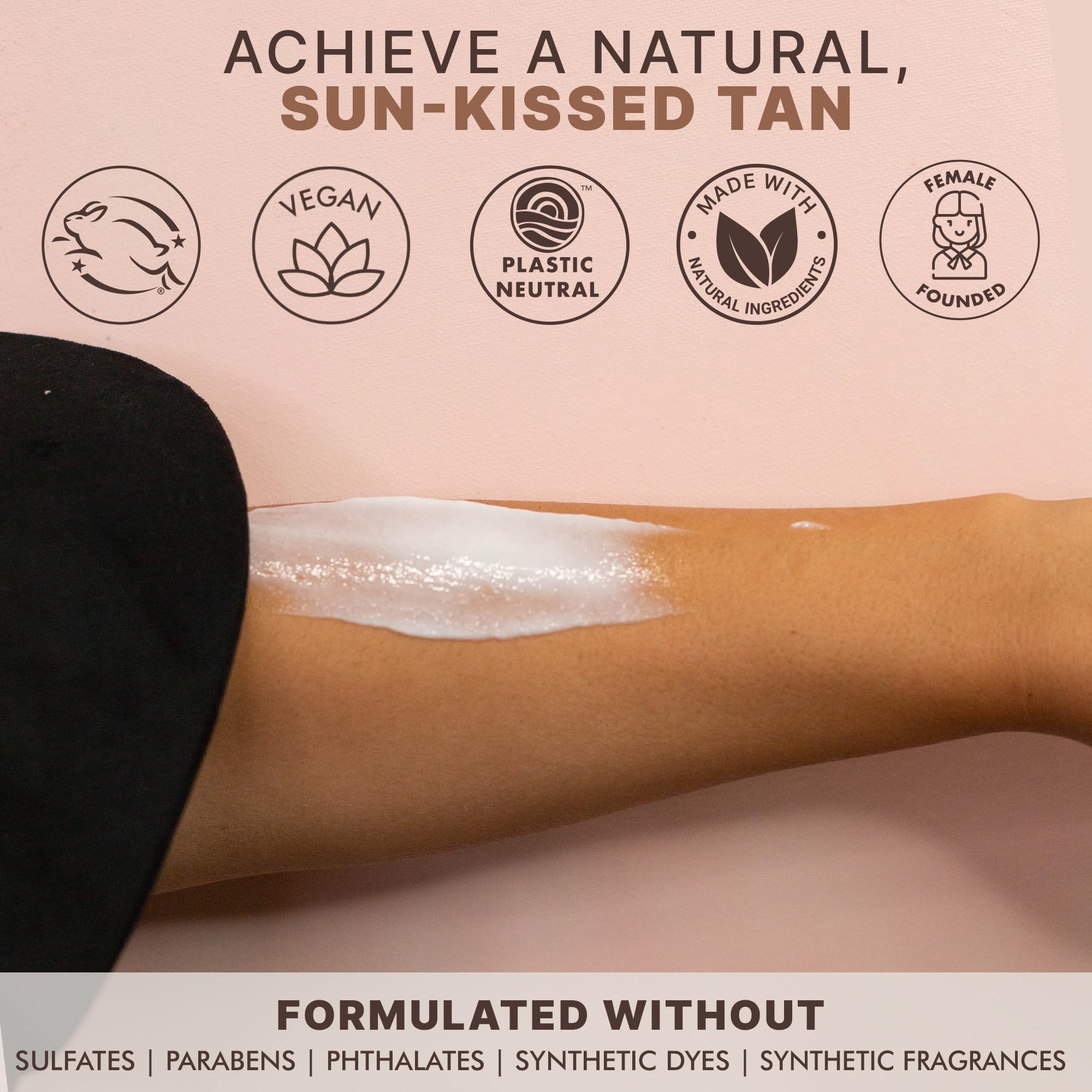 Beauty by Earth lotion on face demonstration showing subtle, buildable color