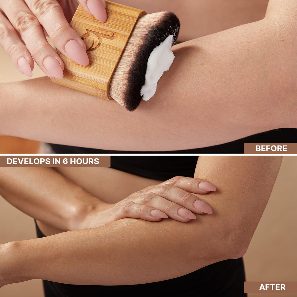 Beauty by Earth lotion texture on hand showing hydrating, non-greasy finish