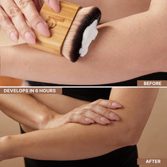 Beauty by Earth lotion texture on hand showing hydrating, non-greasy finish