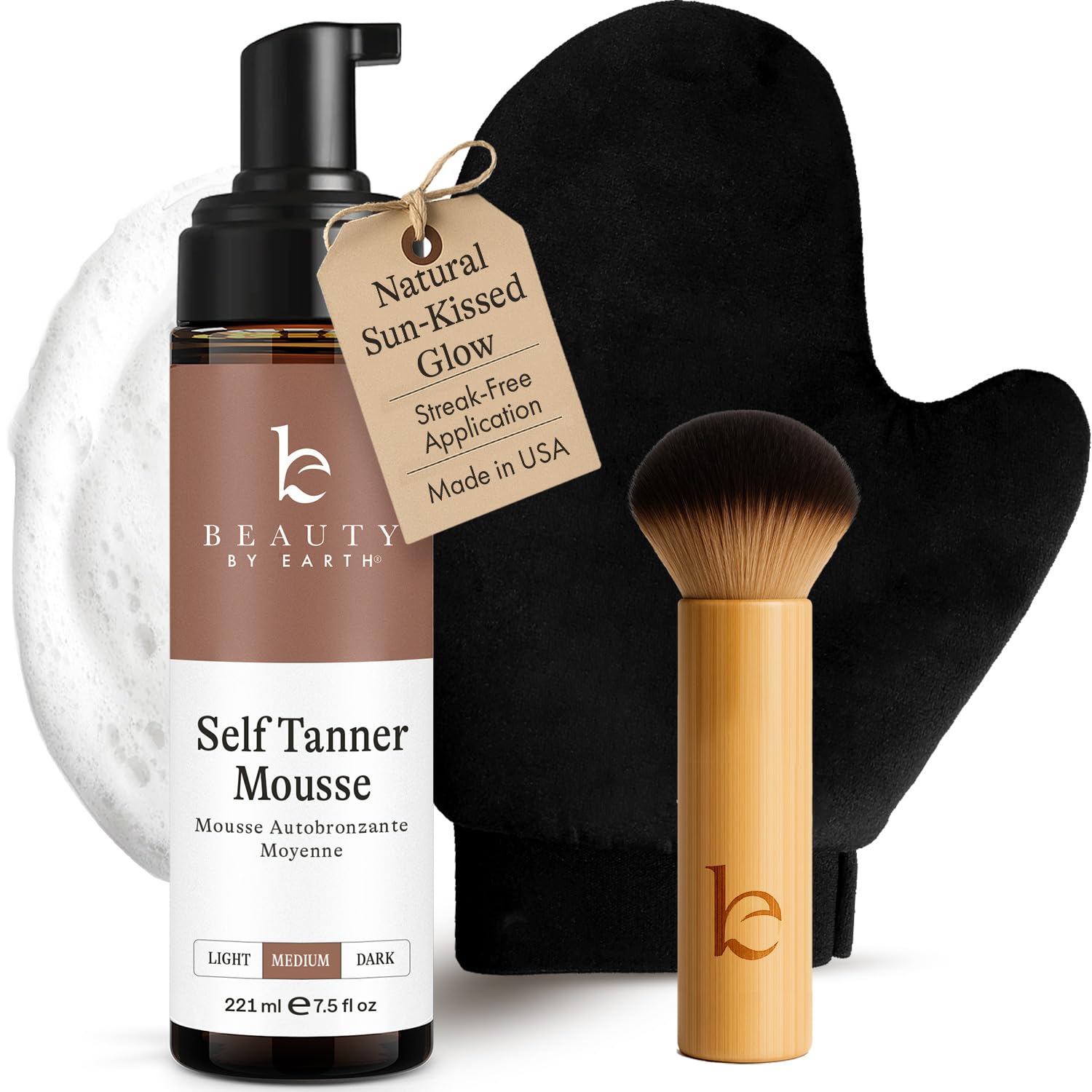 Beauty by Earth mousse front packaging showing product and benefits