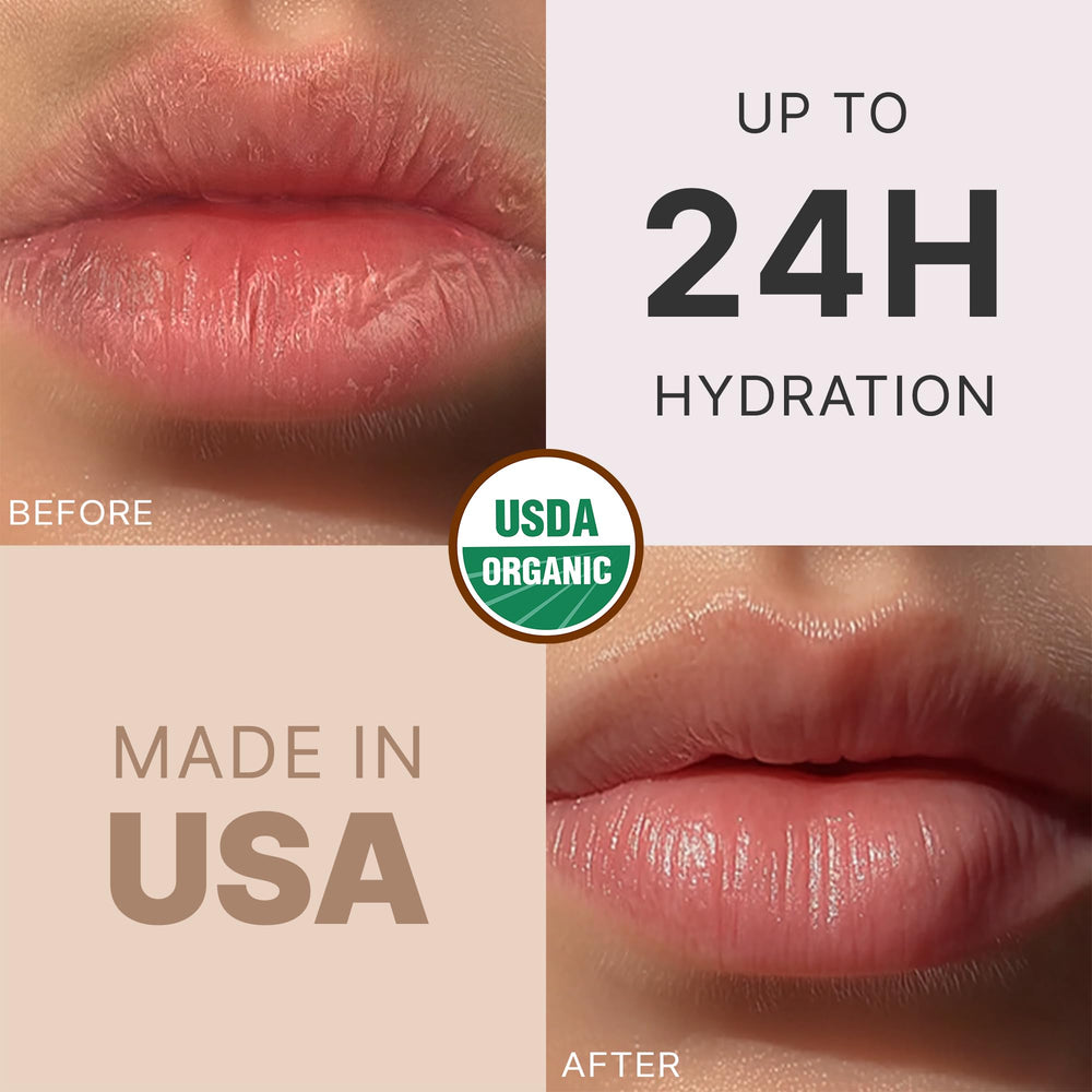 Beauty by Earth tube open showing balm texture and smooth application benefits