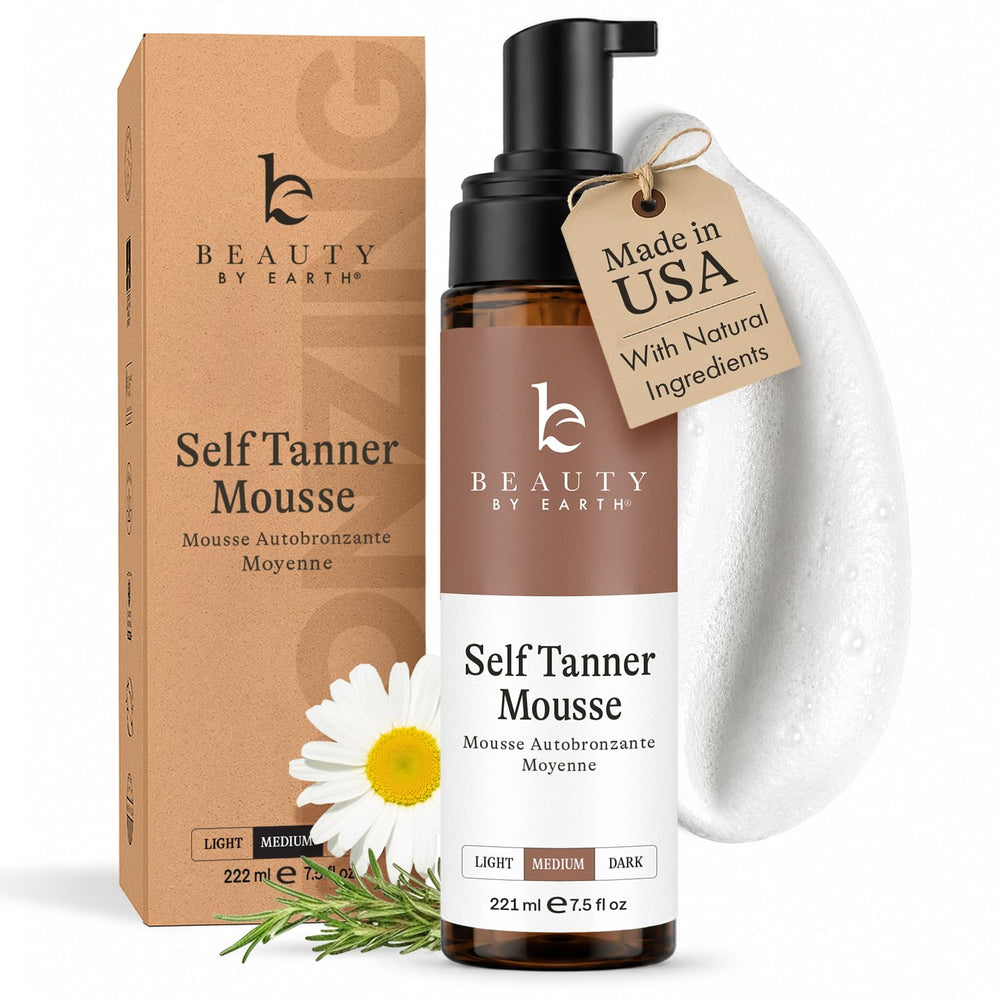 Beauty by Earth front bottle view showing clear, non toxic formula and easy pump