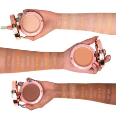 Beauty Creations compact open with sponge demonstrating easy on-the-go touch-ups