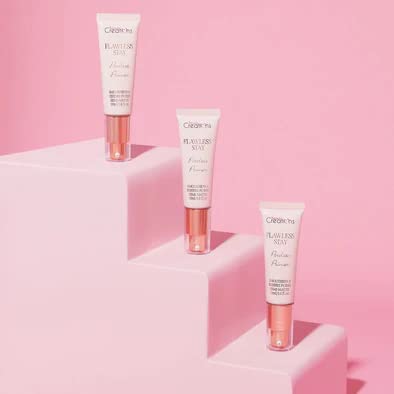 Beauty Creations primer applied with fingertips demonstrating quick absorption and hydration