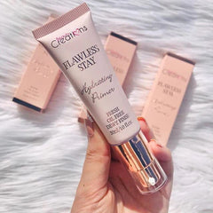 Beauty Creations primer held in hand for size comparison and travel-friendly convenience