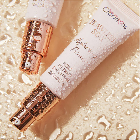 Beauty Creations primer cream texture close-up highlighting smooth consistency for blending