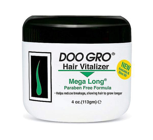 beauty giant Doo Gro shown in palm being dispensed, demonstrates controlled dosing and shine benefit