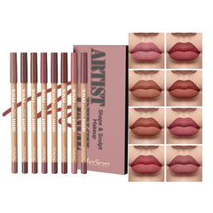 Beauty Glazed front packaging showing all eight nude lip liners and benefits