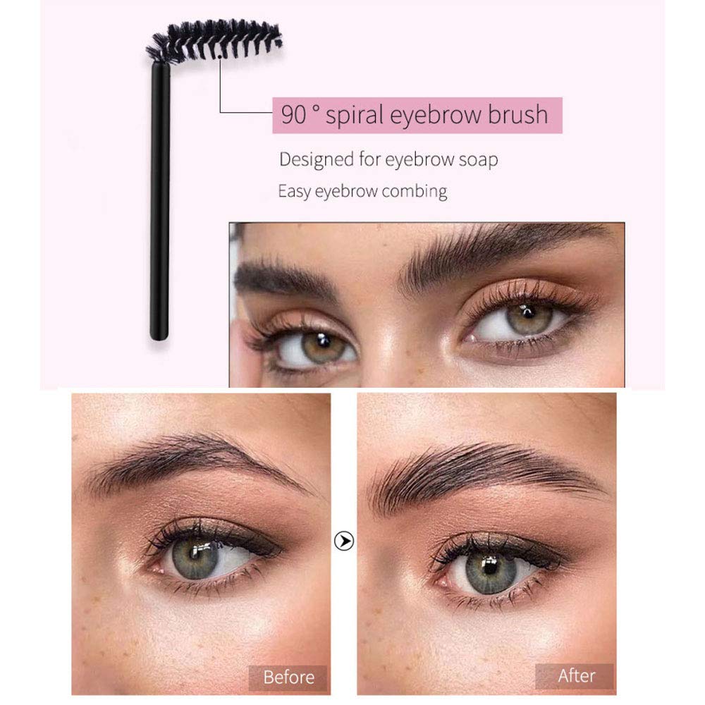 Beauty Glazed application step-by-step with spoolie wetting and brushing for lift