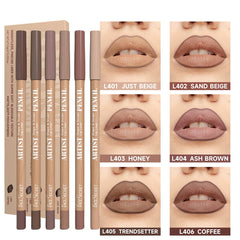 Beauty Glazed six pencils laid flat emphasizing shade range and easy selection