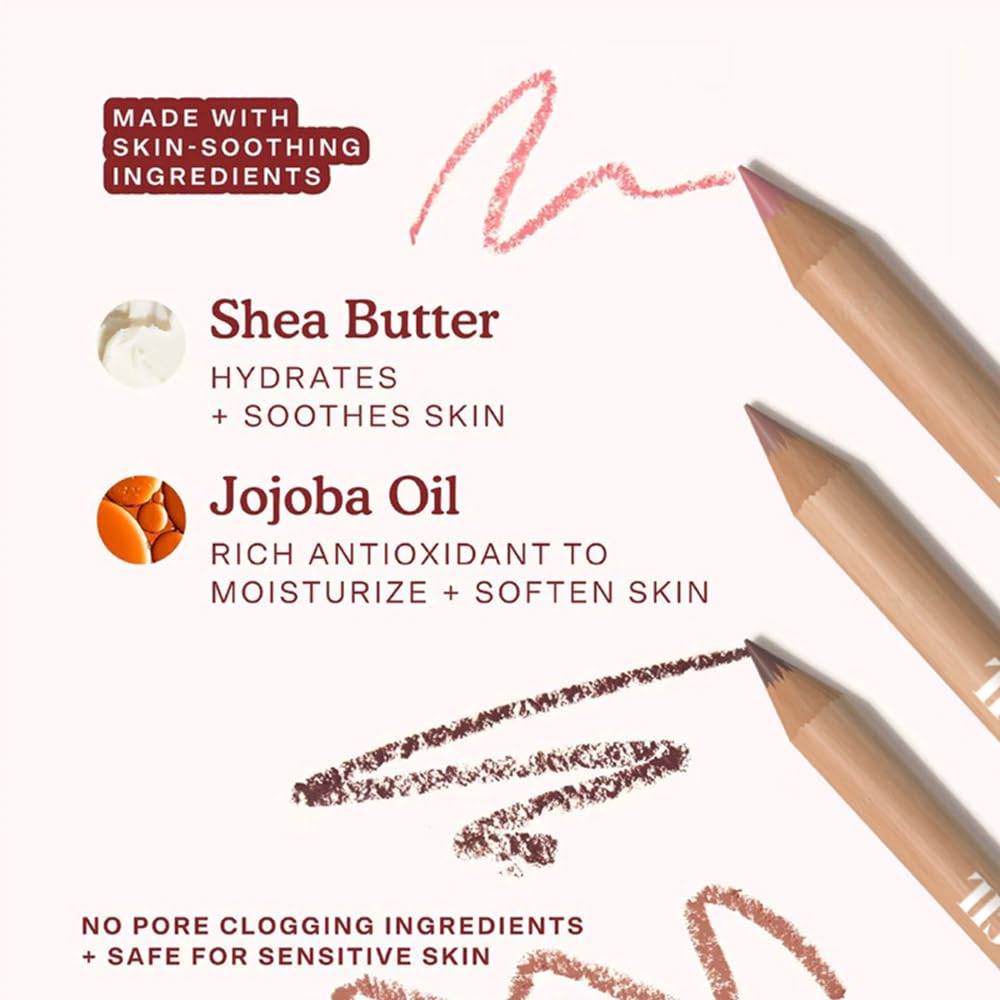 Beauty Glazed lip liner beside coin showing compact size for travel