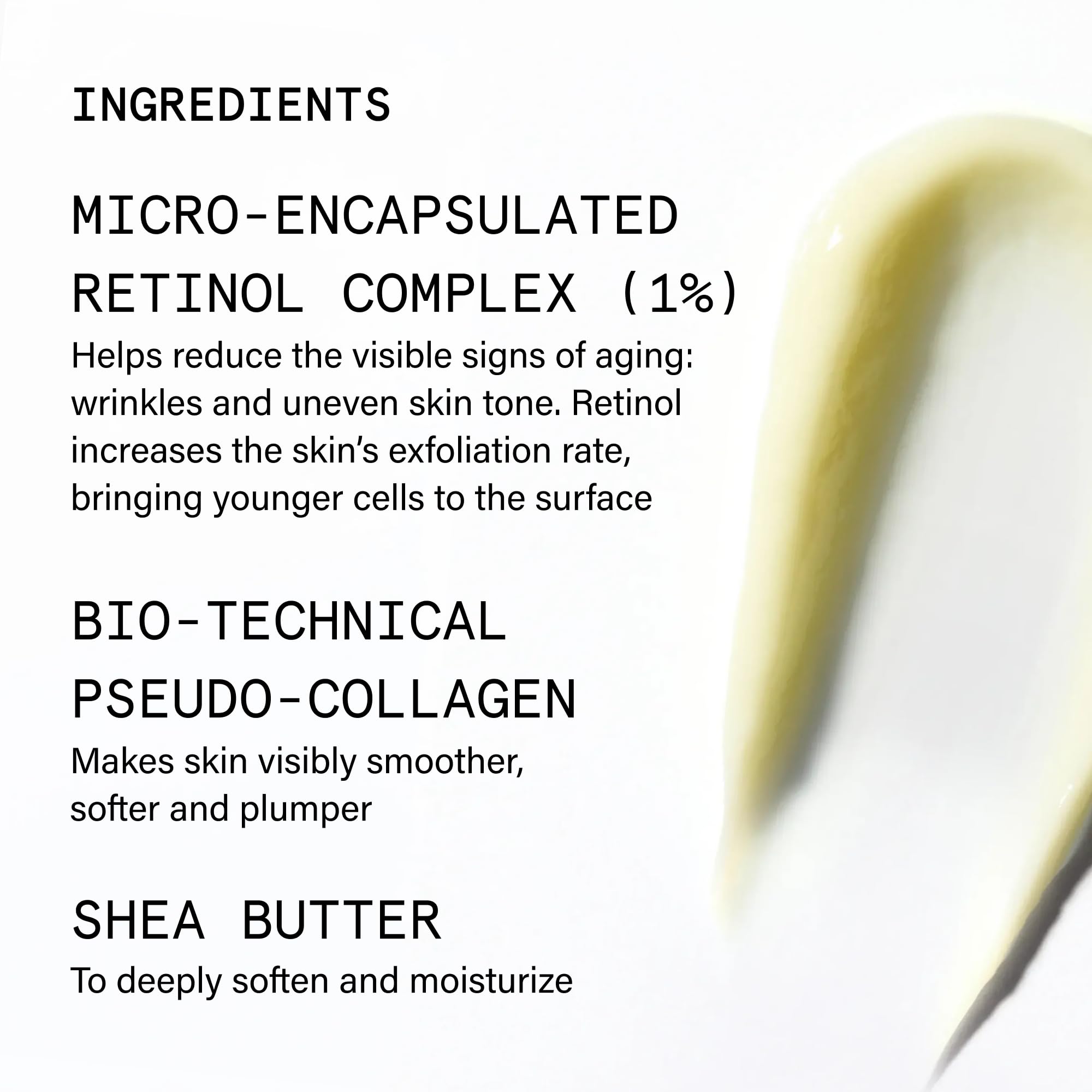 Beauty Pie label close-up highlighting ingredients and transparent formulation
