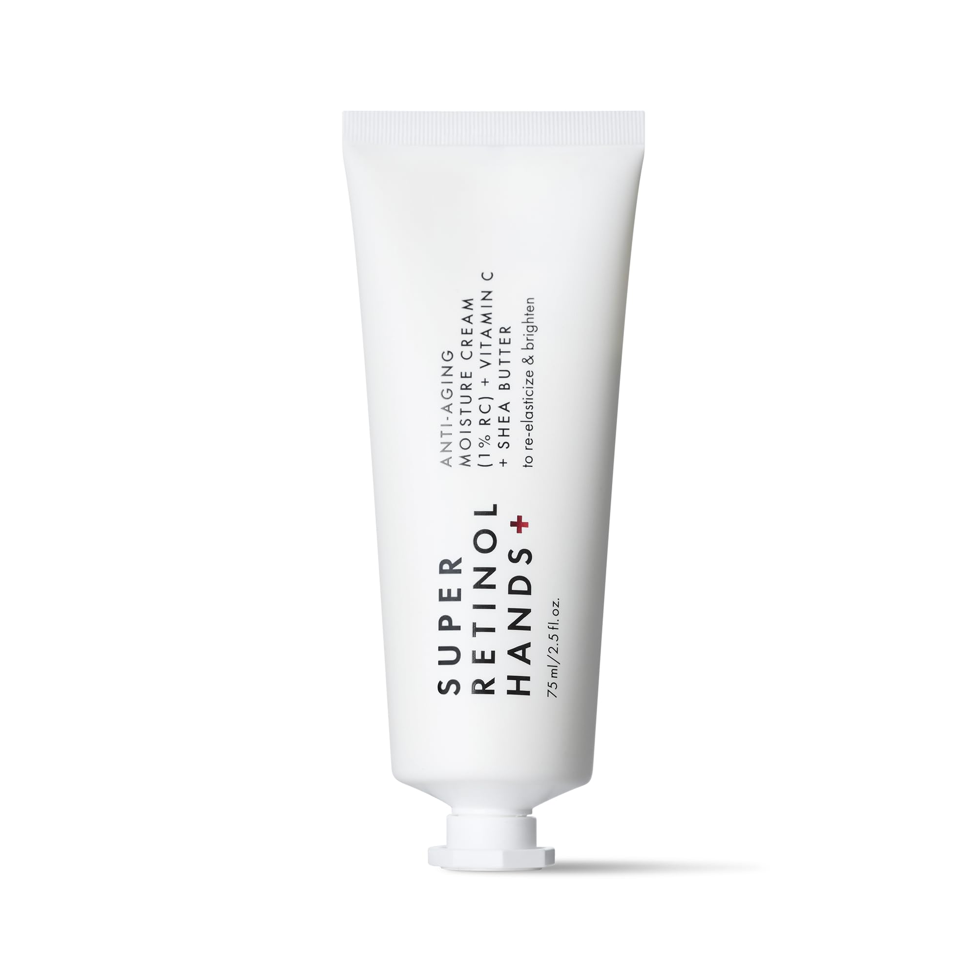 Beauty Pie tube front view showing product and clear benefit of firming