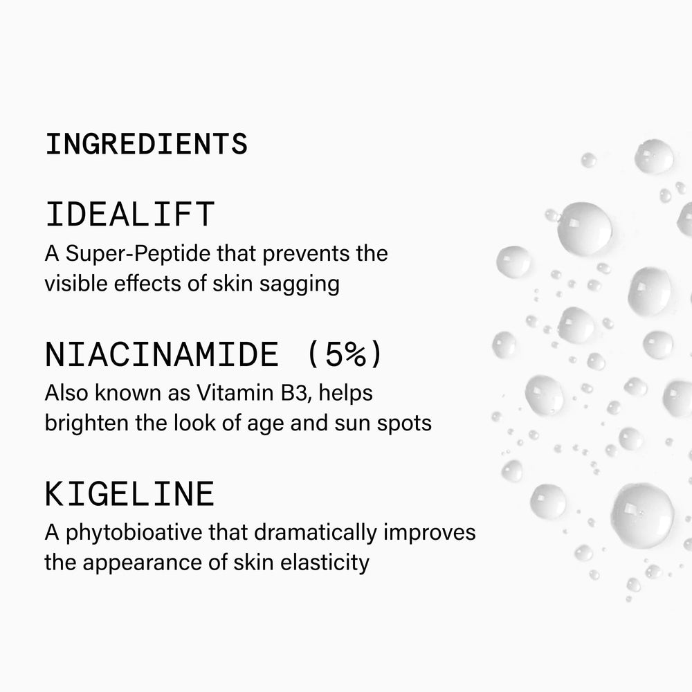 Beauty Pie illustrative before and after showing firmer-looking skin