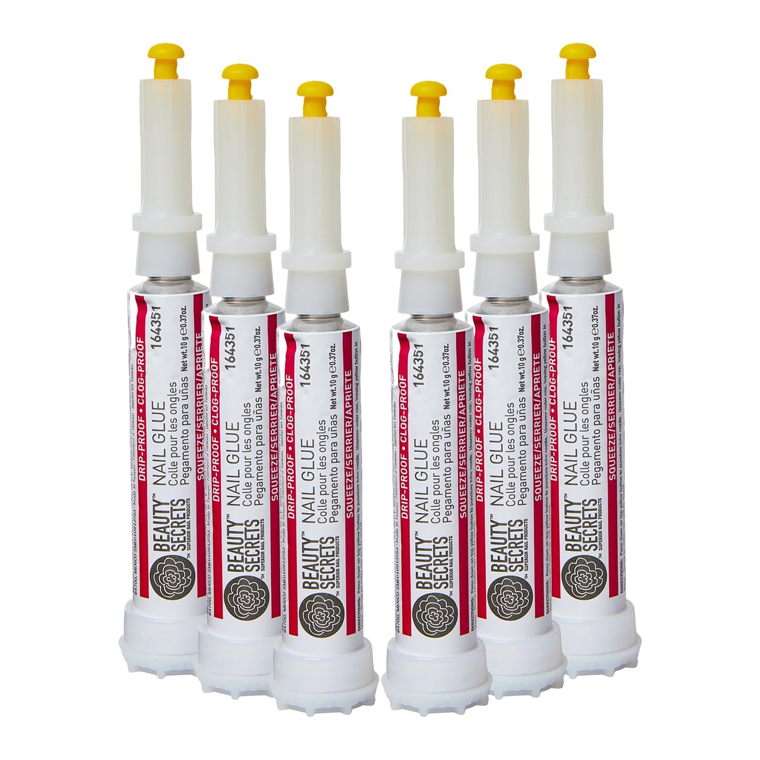 Beauty Secrets pack front showing six pen glues and clear labeling for convenience