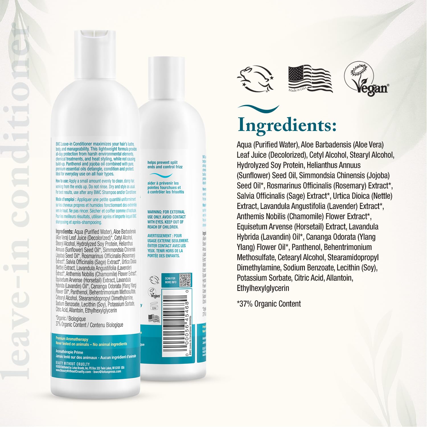 Beauty Without Cruelty bottle angled view highlighting clean packaging and vegan claim