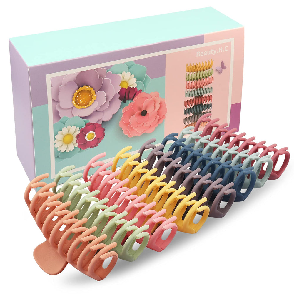 Beauty.H.C front packaging showing eight colorful clips and gift box, organized